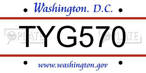 TYG570 District Of Columbia License Plate