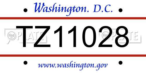 TZ11028 District Of Columbia License Plate