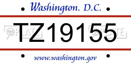 TZ19155 District Of Columbia License Plate