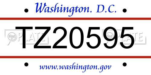 TZ20595 District Of Columbia License Plate