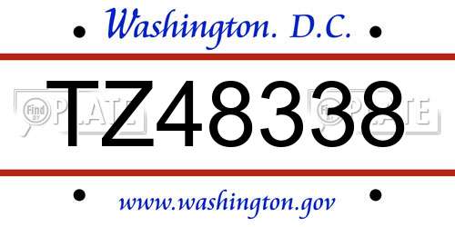 TZ48338 District Of Columbia License Plate