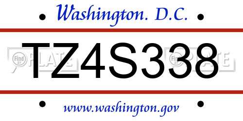 TZ4S338 District Of Columbia License Plate