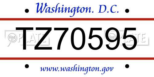 TZ70595 District Of Columbia License Plate