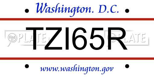 TZI65R District Of Columbia License Plate