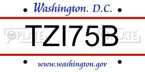 TZI75B District Of Columbia License Plate