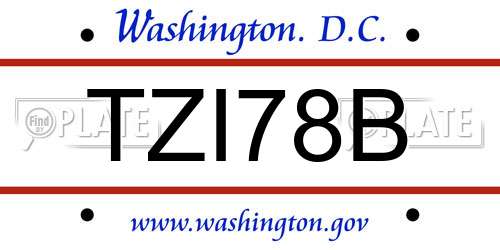 TZI78B District Of Columbia License Plate
