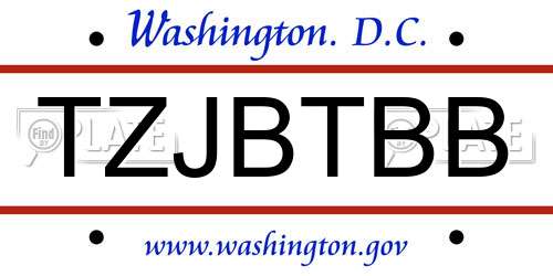 TZJBTBB District Of Columbia License Plate