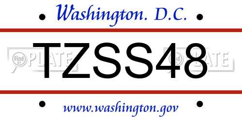 TZSS48 District Of Columbia License Plate