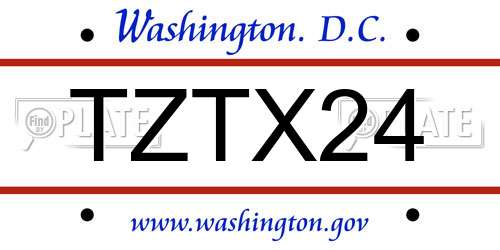 TZTX24 District Of Columbia License Plate