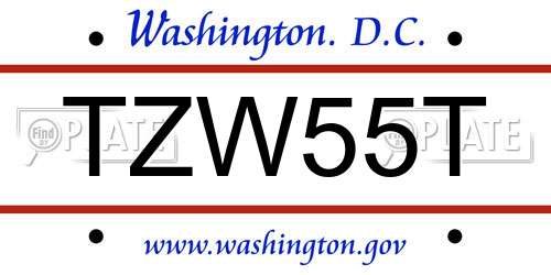 TZW55T District Of Columbia License Plate