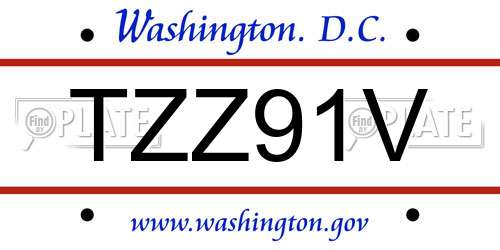 TZZ91V District Of Columbia License Plate