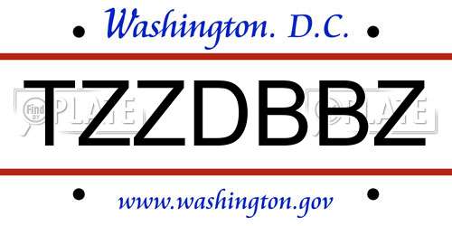 TZZDBBZ District Of Columbia License Plate