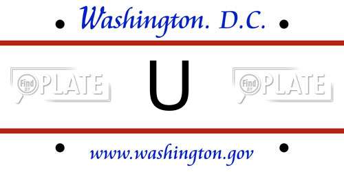 U District Of Columbia License Plate