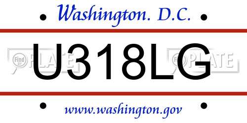 U318LG District Of Columbia License Plate