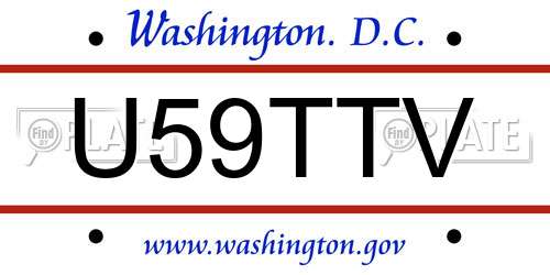 U59TTV District Of Columbia License Plate