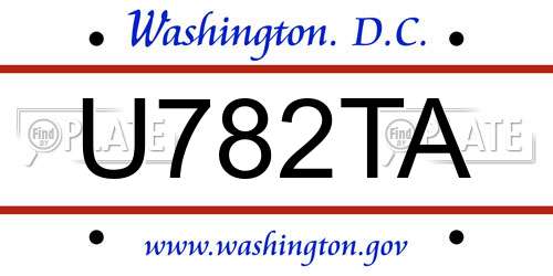 U782TA District Of Columbia License Plate