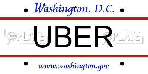 UBER District Of Columbia License Plate