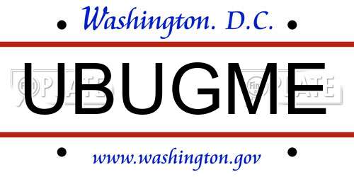 UBUGME District Of Columbia License Plate