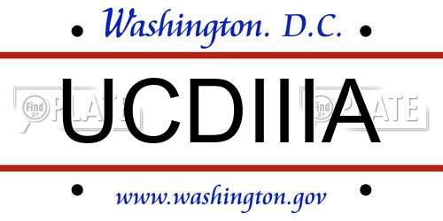 UCDIIIA District Of Columbia License Plate
