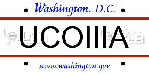 UCOIIIA District Of Columbia License Plate