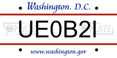 UE0B2I District Of Columbia License Plate