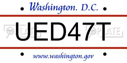 UED47T District Of Columbia License Plate