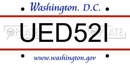 UED52I District Of Columbia License Plate