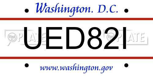 UED82I District Of Columbia License Plate