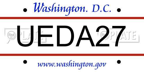 UEDA27 District Of Columbia License Plate