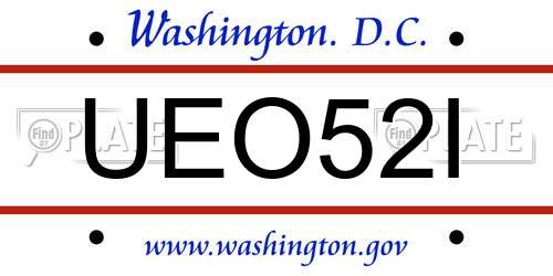 UEO52I District Of Columbia License Plate