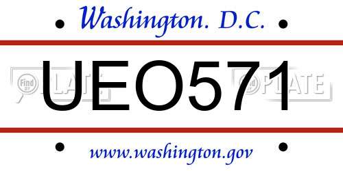UEO571 District Of Columbia License Plate