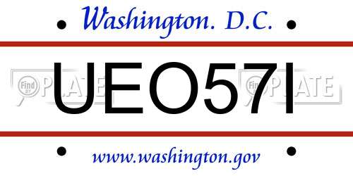 UEO57I District Of Columbia License Plate