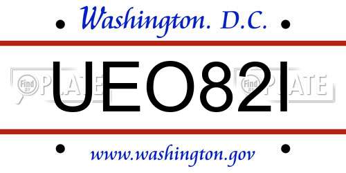 UEO82I District Of Columbia License Plate