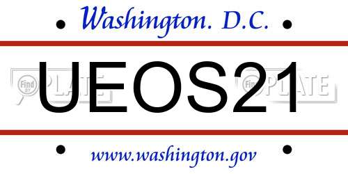 UEOS21 District Of Columbia License Plate
