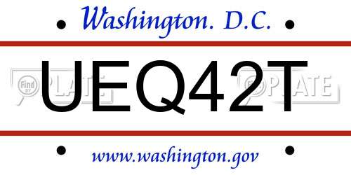 UEQ42T District Of Columbia License Plate