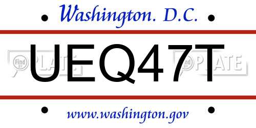 UEQ47T District Of Columbia License Plate
