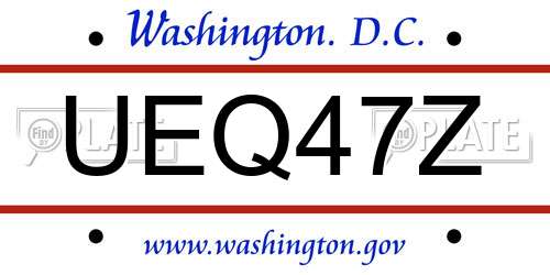UEQ47Z District Of Columbia License Plate