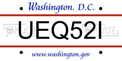 UEQ52I District Of Columbia License Plate