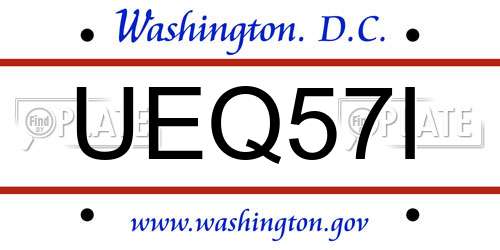 UEQ57I District Of Columbia License Plate