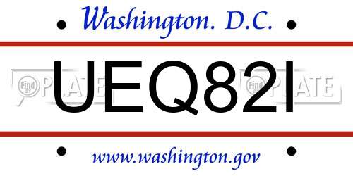 UEQ82I District Of Columbia License Plate