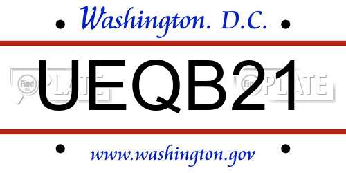 UEQB21 District Of Columbia License Plate