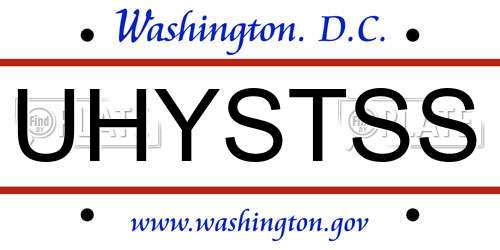 UHYSTSS District Of Columbia License Plate