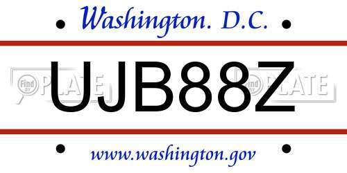 UJB88Z District Of Columbia License Plate