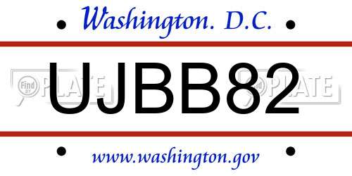 UJBB82 District Of Columbia License Plate