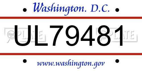 UL79481 District Of Columbia License Plate