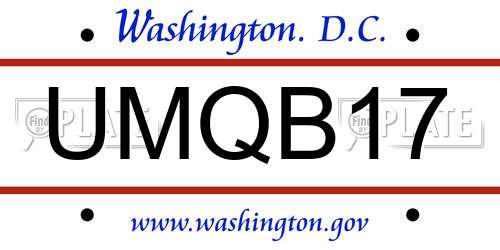 UMQB17 District Of Columbia License Plate