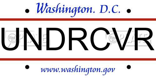 UNDRCVR District Of Columbia License Plate