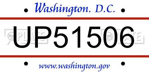 UP51506 District Of Columbia License Plate
