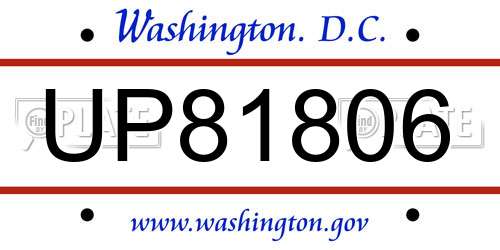 UP81806 District Of Columbia License Plate