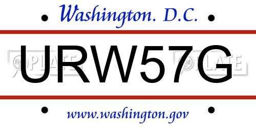 URW57G District Of Columbia License Plate